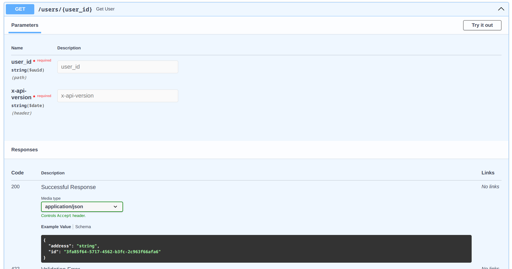 GET /users/{user_id} endpoint in OpenAPI